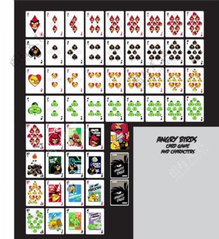 愤怒的小鸟扑克牌卡片游戏图片