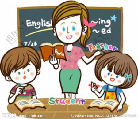 孩子学英语图片