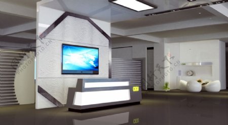 3dmax飞逸设计办公楼前台图片