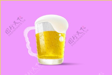 啤酒杯AI矢量图图片