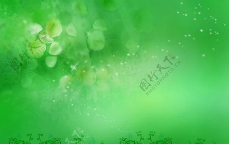 绿色树叶花纹背景图片
