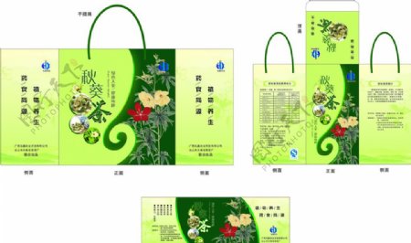 秋葵茶包装设计图片