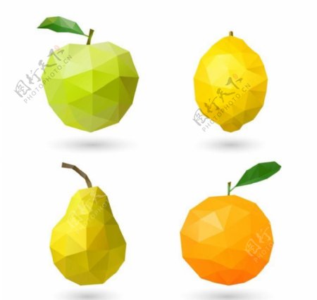 苹果柠檬鸭梨水果设计图片