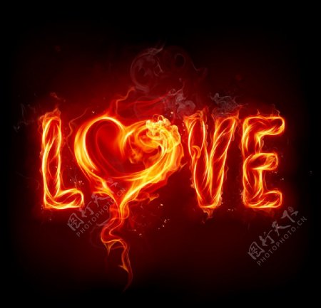 love火焰字体图片