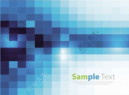蓝色抽象的方形像素马赛克背景图片