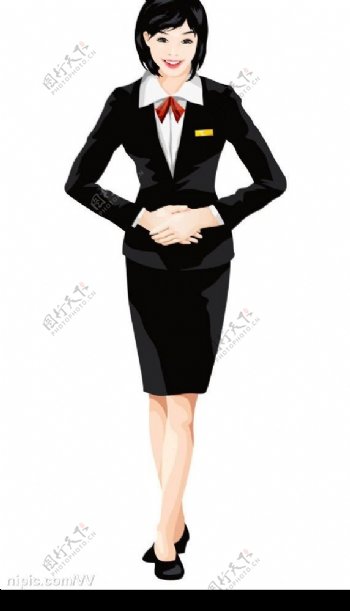 女性服务员图片