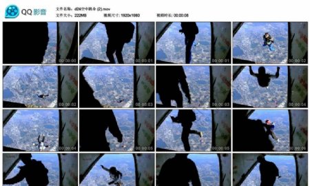 高空跳伞运动高清实拍视频素材