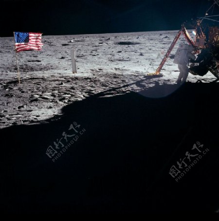阿波罗11号飞船登月高清照片图片