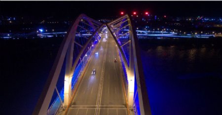 兰州深安大桥夜景近景图片