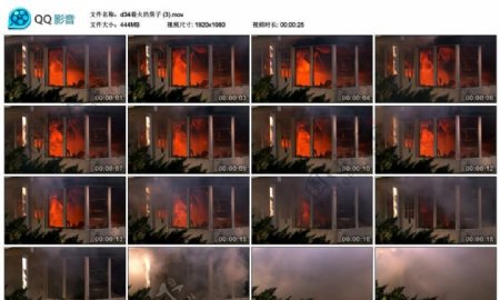 失火的房子高清实拍视频素材