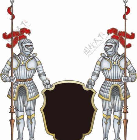 古代武士盾牌矢量图片