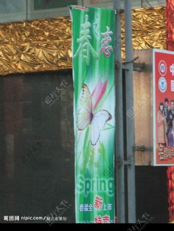 春之恋灯杆广告图片