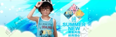 男童童装夏装轮播图海报图片