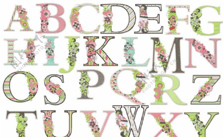 花卉英文字母图片