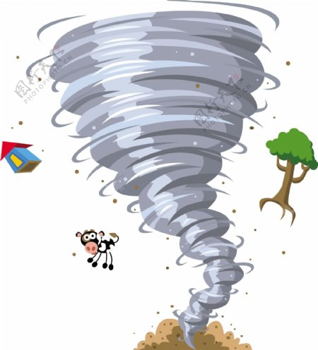 卡通龙卷风矢量素材图片