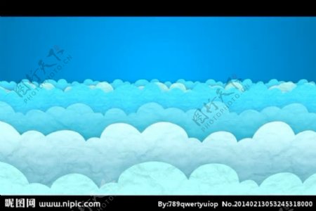 卡通云层背景视频素材