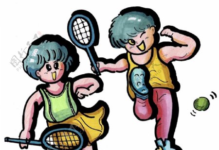 网球休闲运动卡通图片