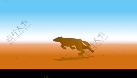 狼犬奔跑动物动画FLA格式