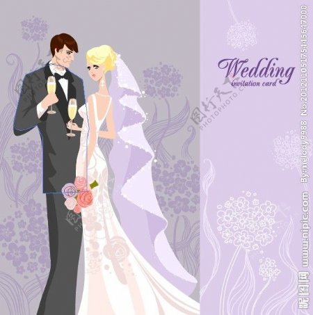 新郎新娘婚礼请柬背景图片