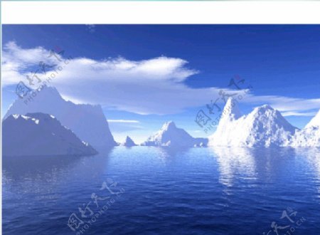 南极的冰山flash风景动画