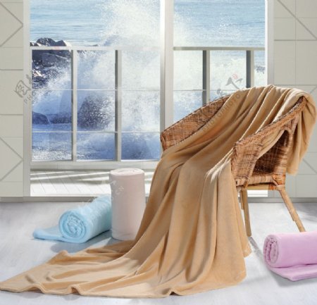 海毛毯背景图片