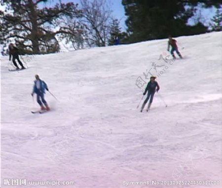 冬季高山滑雪视频素材