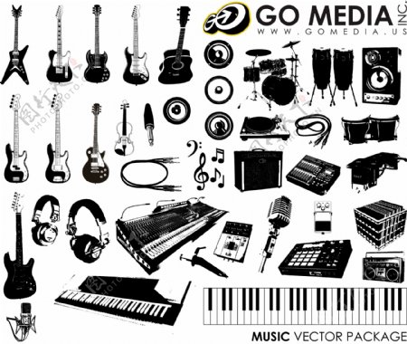 GoMedia出品音乐乐器矢量素材图片