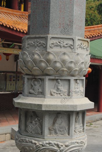 厦门梵天寺石柱浮雕图片