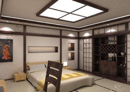 日系卧室房间图片
