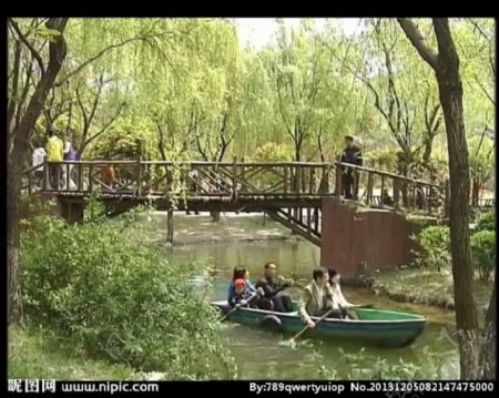 小桥划船视频素材