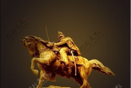 金色浮雕骑士图片