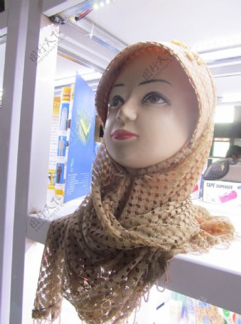 回族纱巾围巾图片