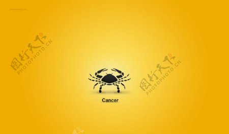 12星座黄色背景壁纸素材Cancer图片