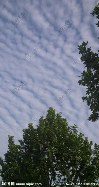 雨后波浪纹天空图片