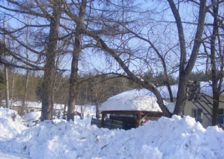 冬雪村庄摄影图片