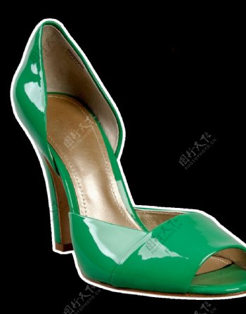 绿色高清高跟鞋素材图片