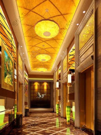 酒店电梯厅设计效果图片