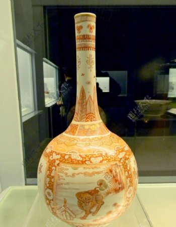 上海博物馆古瓷瓶摄影特写图片
