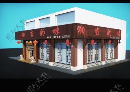 餐馆3D效果图图片