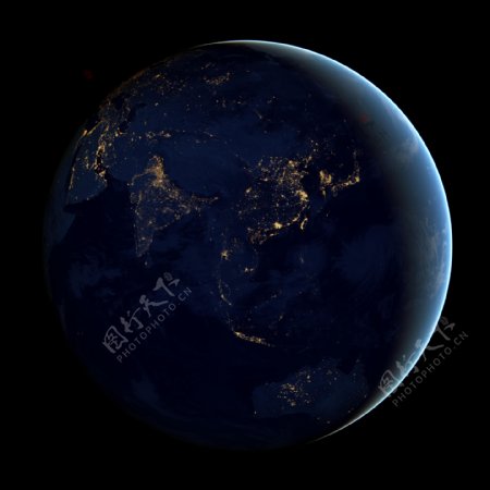 卫星拍摄夜晚地球图片