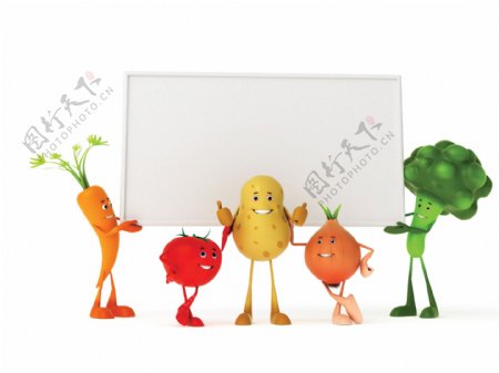 3d蔬菜空白广告牌图片