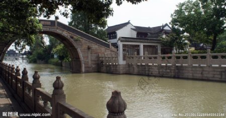 江南水乡石拱桥图片
