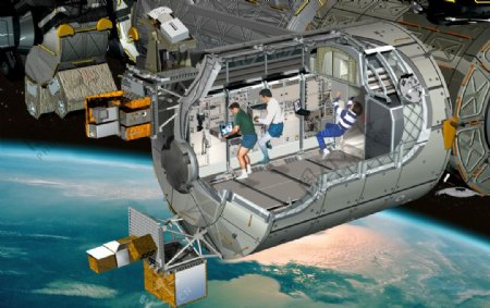 国际空间站哥伦布实验室剖视图图片