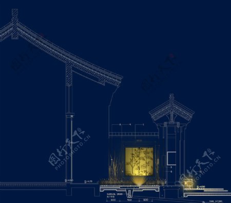中式酒店灯光效果图片