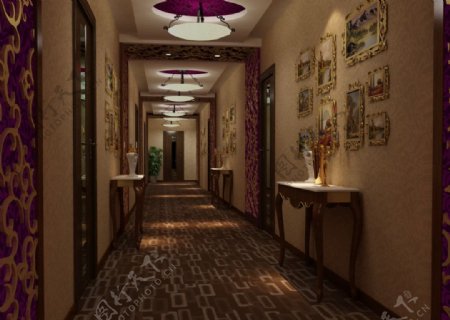 星级豪华酒店走廊图片