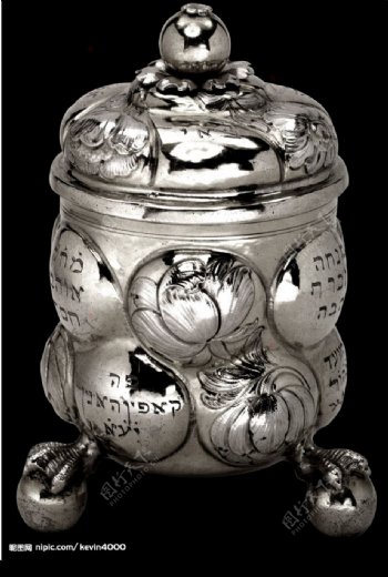 古典银器银罐图片