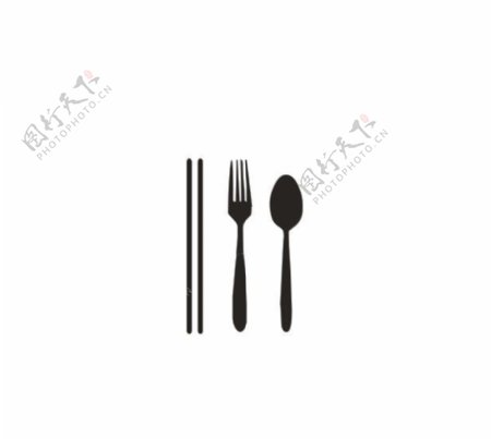 矢量餐具筷子叉子汤勺图片