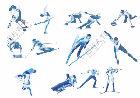 温哥华冬奥会拟人化运动图标图片