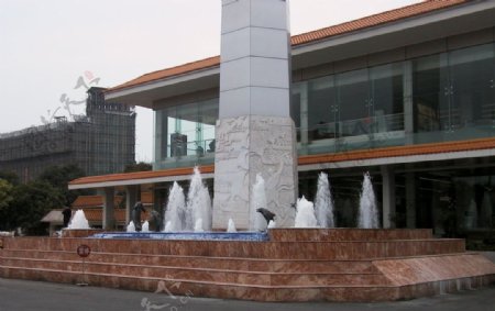 中山港客运码头景观喷泉图片