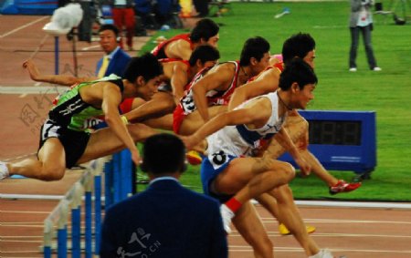 全运会110m栏刘翔图片
